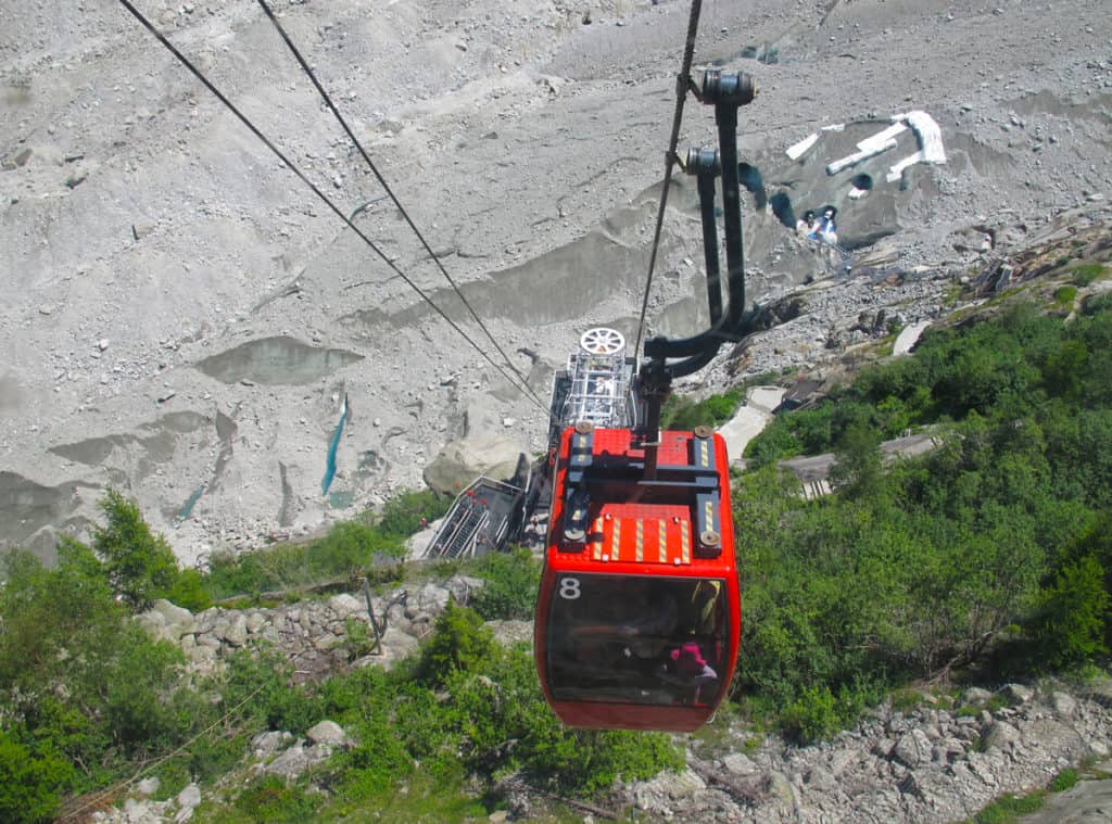 A bird's eye view of the Mer de Glace.