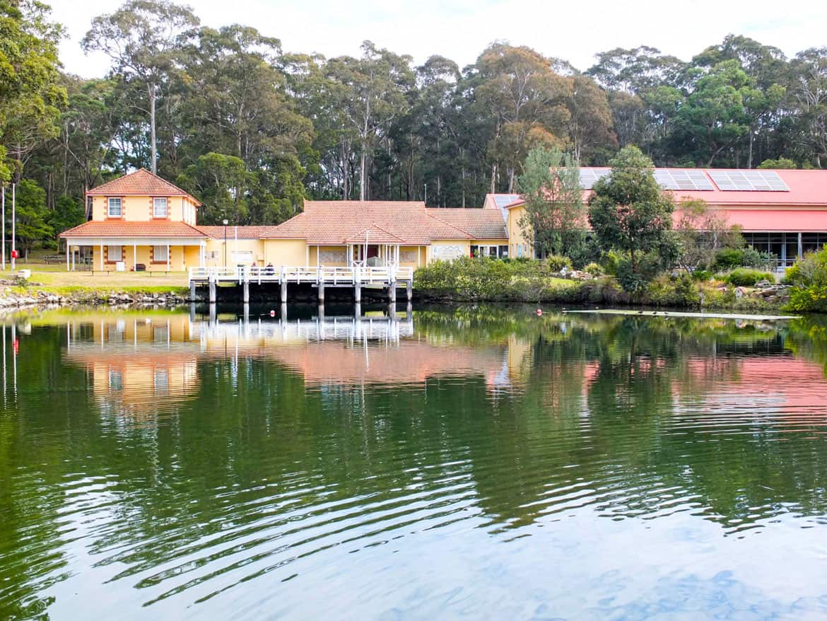 The Jervis Bay Maritime Musuem set between forest and a fish pond.