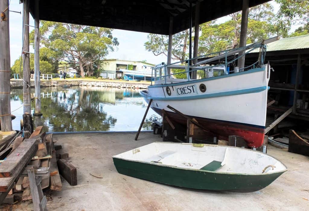 The Crest undergoing restoration at Jervis Bay Maritime Museum