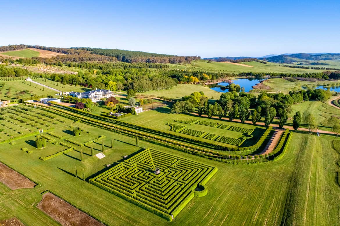 An aerial view of Mayfiled Garden near Oberon, NSW, Australia.